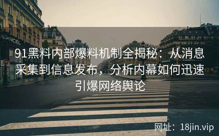 91黑料内部爆料机制全揭秘：从消息采集到信息发布，分析内幕如何迅速引爆网络舆论