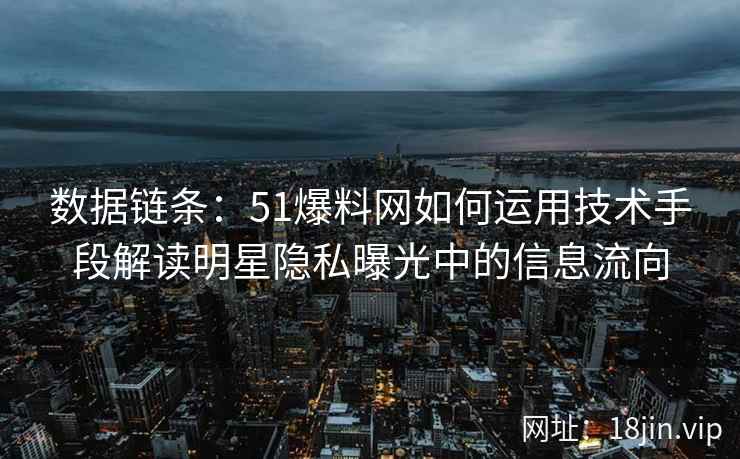 数据链条:51爆料网如何运用技术手段解读明星隐私曝光中的信息流向 数据链条:51爆料网如何运用技术手段解读明星隐私曝光中的信息流向