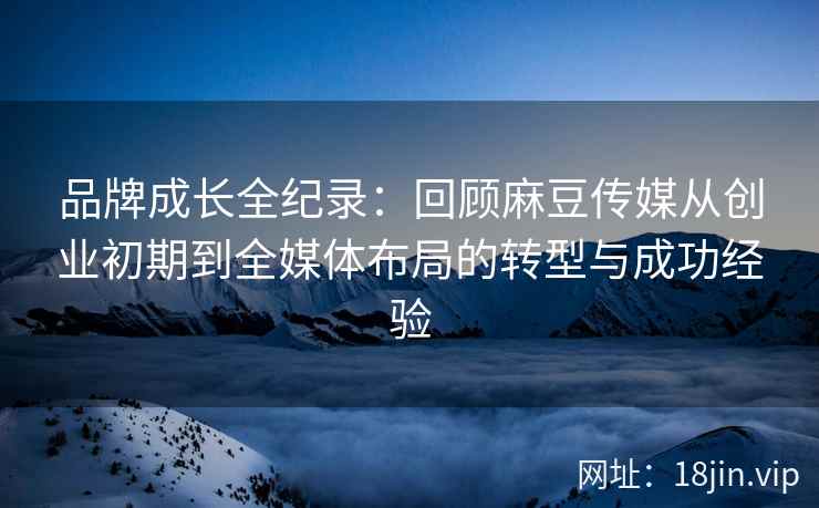 品牌成长全纪录：回顾麻豆传媒从创业初期到全媒体布局的转型与成功经验
