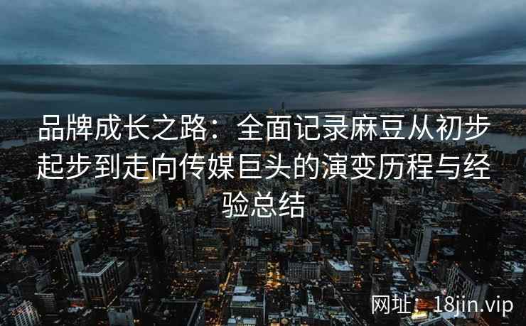 品牌成长之路：全面记录麻豆从初步起步到走向传媒巨头的演变历程与经验总结